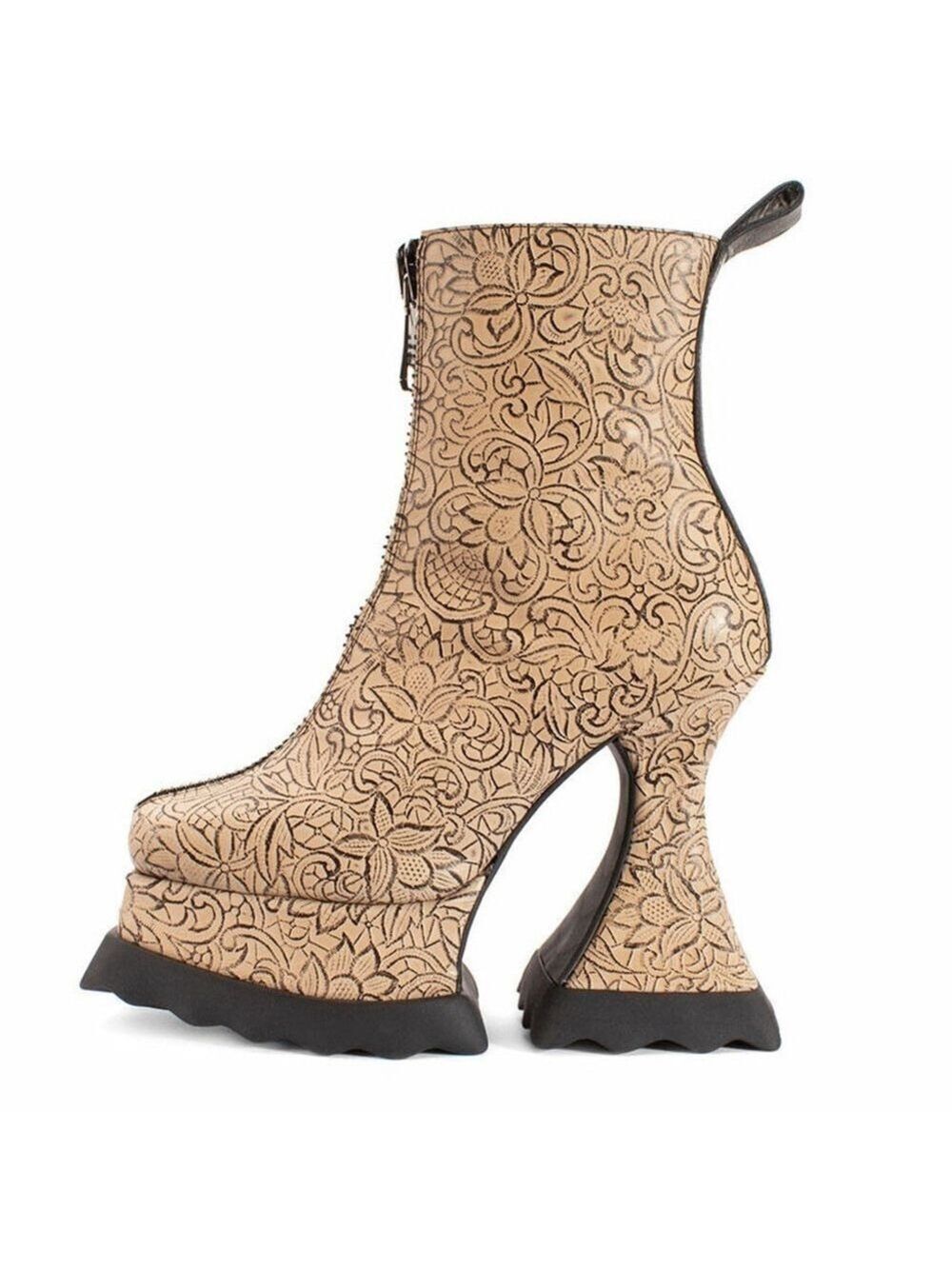 John Fluevog MUNSTER MAX PETUNIA MID-CALF PLATFORM BOOTS Size 9 - Picture 2 of 16